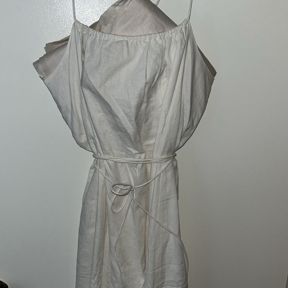 Banana Republic (NWT) White Spaghetti Strap Criss cross Dress w/Belt, Sz X Large